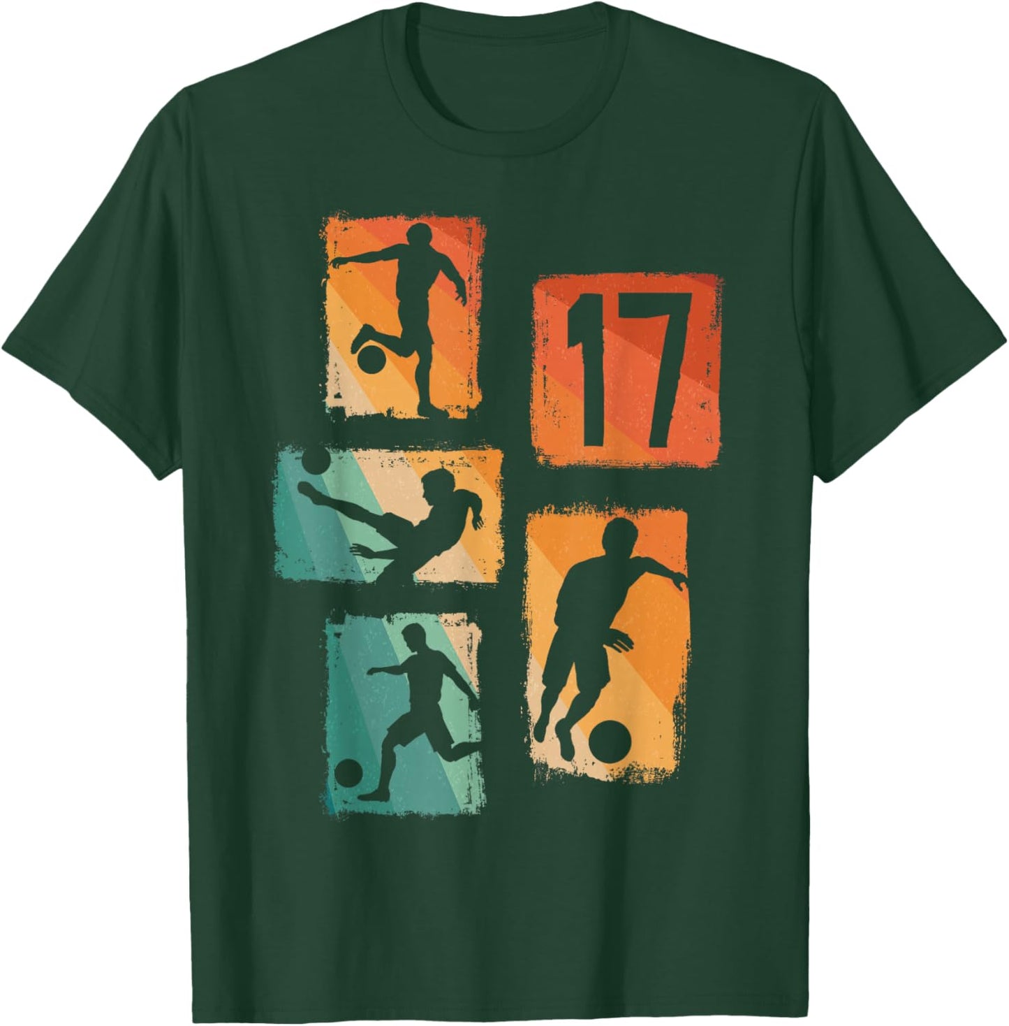 17th Birthday Boy Girl Soccer Player Football 17 Years Old T-Shirt - T-Shirt | Forest