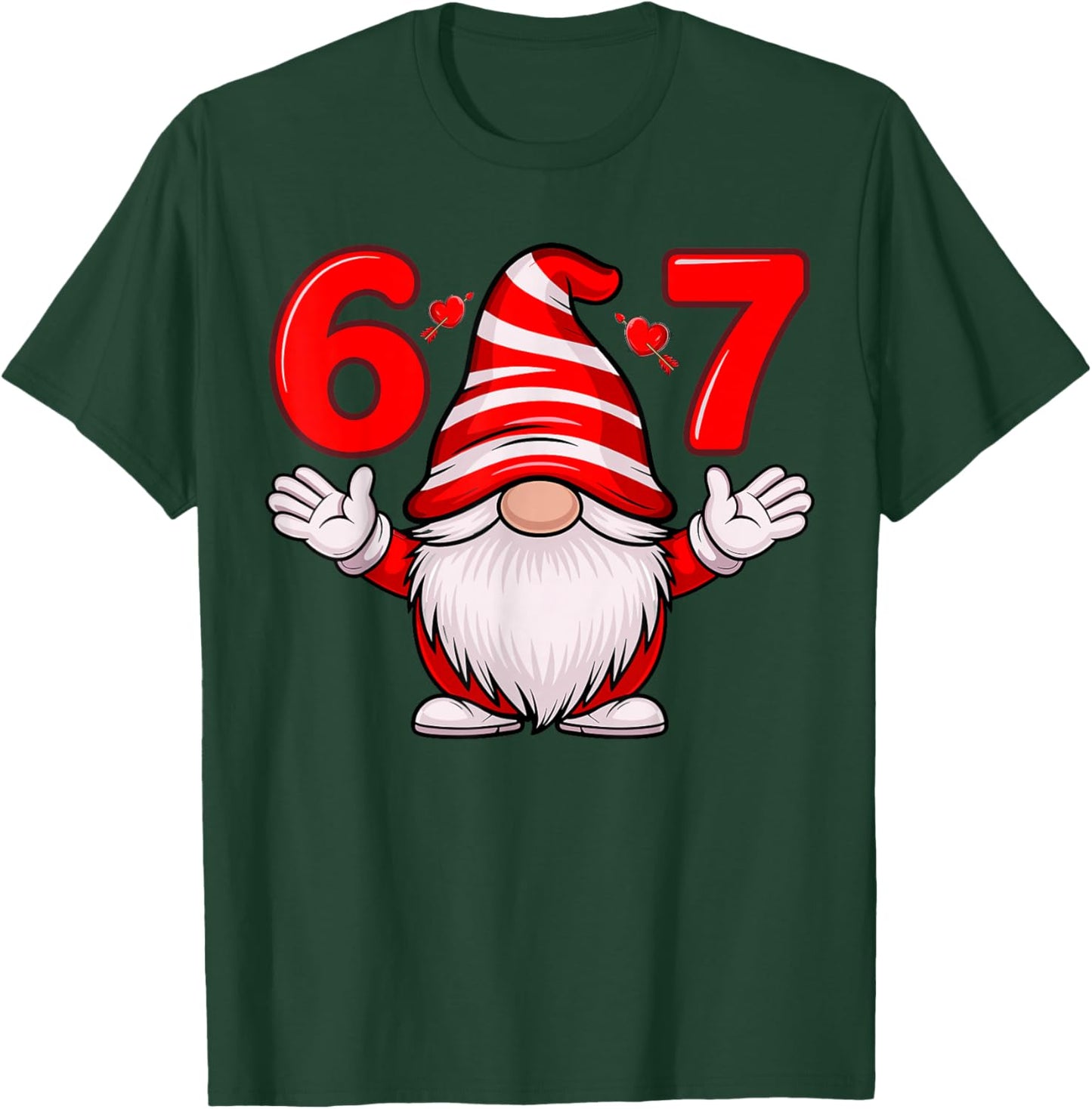 Gnome 67 Valentine Cool Valentines for 6 7 Outfit T-Shirt - T-Shirt | Forest