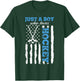 Just A Boy Who Loves Hockey USA Flag Ice Hockey Boys Kids T-Shirt - T-Shirt | Forest