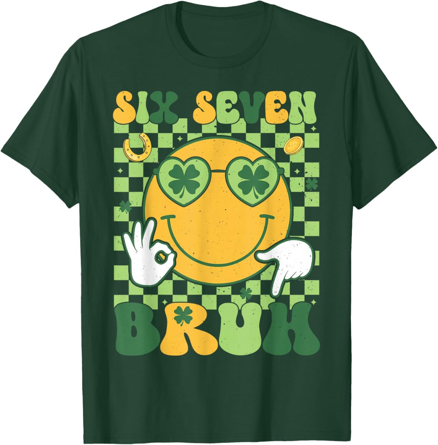 St Patricks Day Boys Kids Teens Six Seven Bruh St Paddys 67 T-Shirt - T-Shirt | Forest