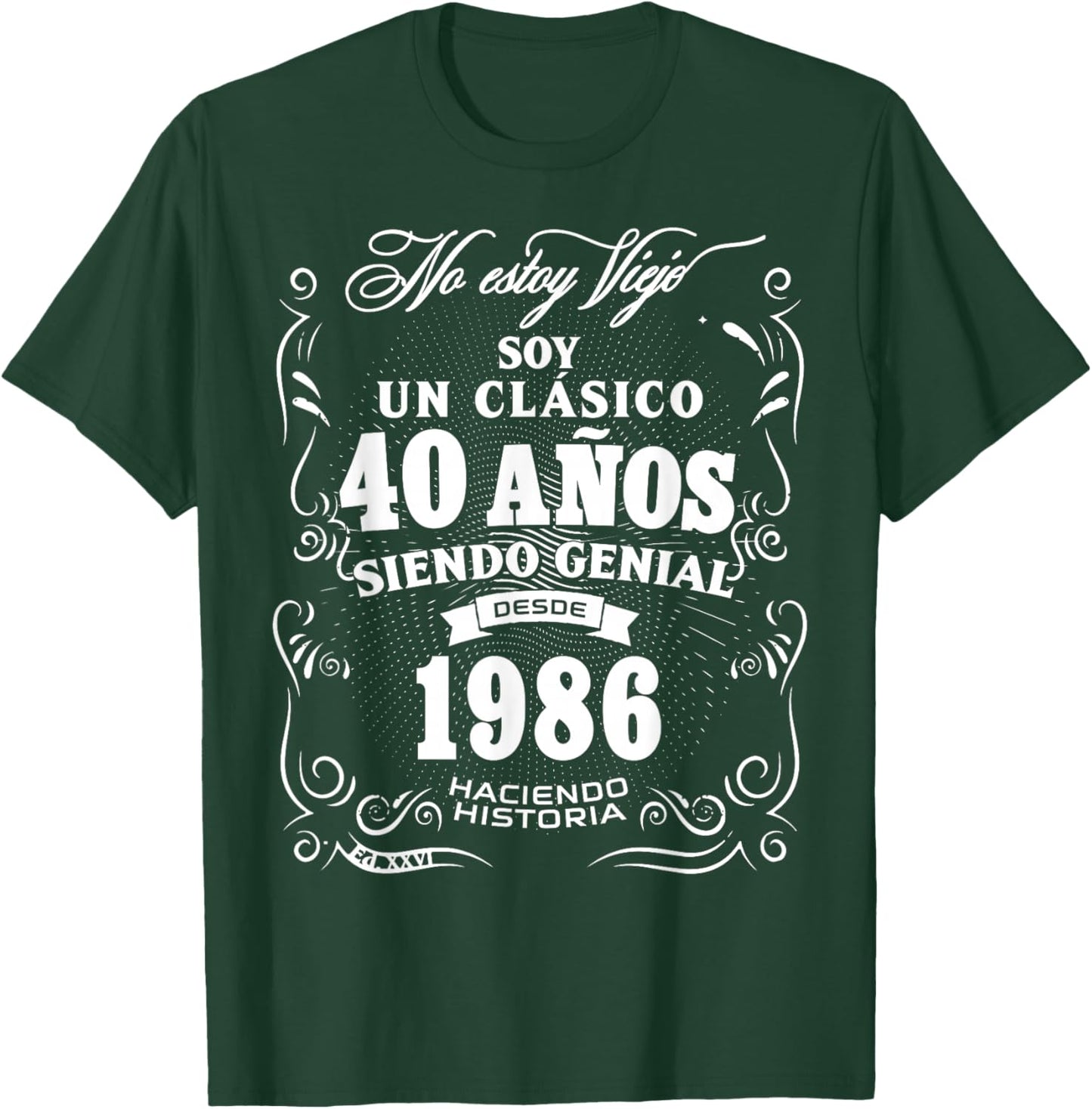 Vintage 40th Birthday Men Funny 1986 40 Birthday Spanish T-Shirt - T-Shirt | Forest