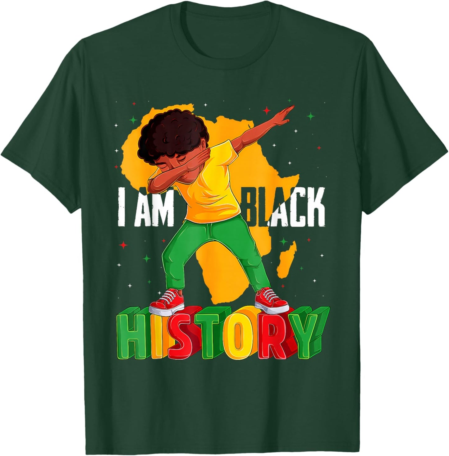 I Am Black History Kids Boys Men Black History Month T-Shirt - T-Shirt | Forest