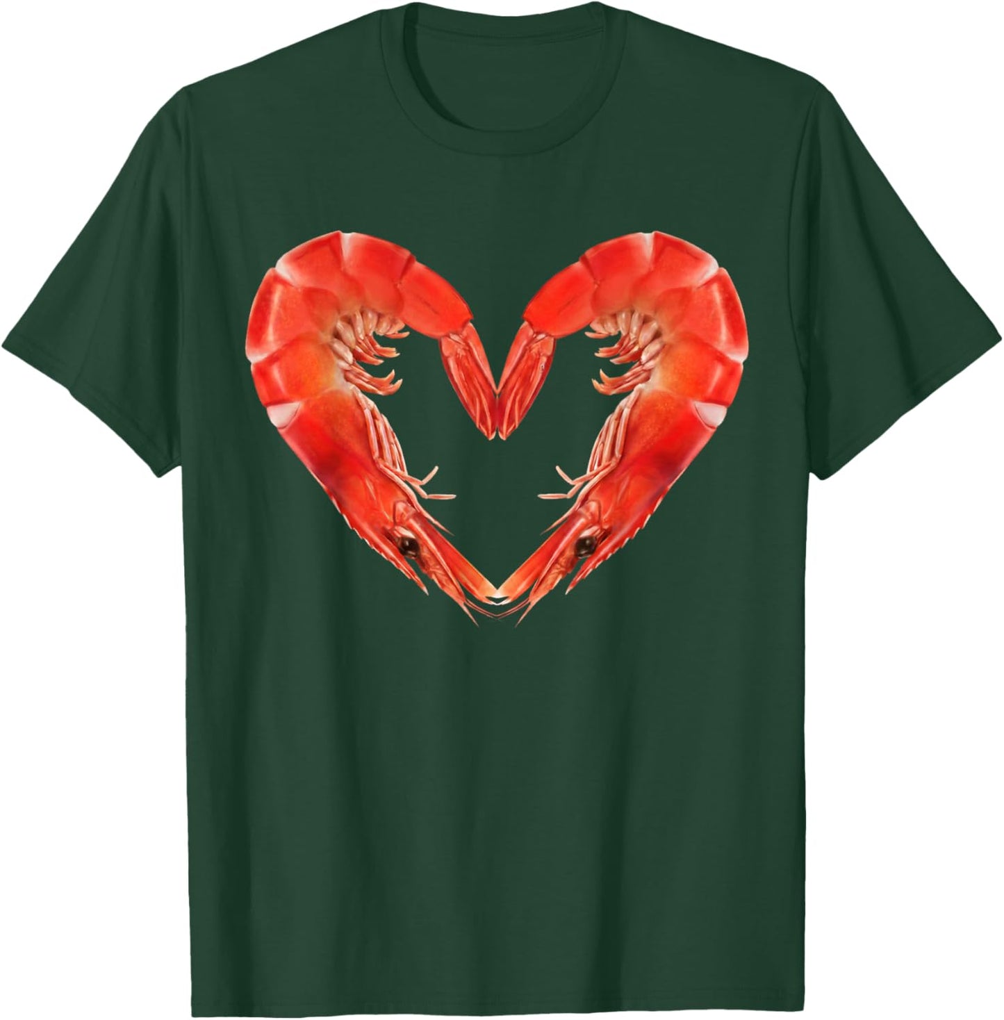 Funny Valentines Day Shrimp Heart Men Women T-Shirt - T-Shirt | Forest