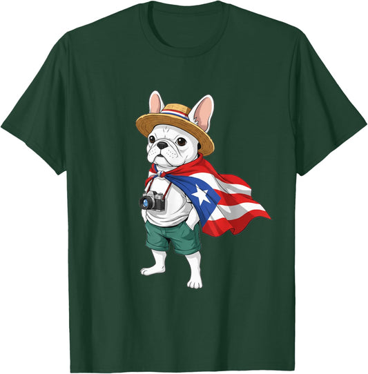 French Bulldog Puerto Rico Flag Rican Taino Boricua Kids T-Shirt - T-Shirt | Forest