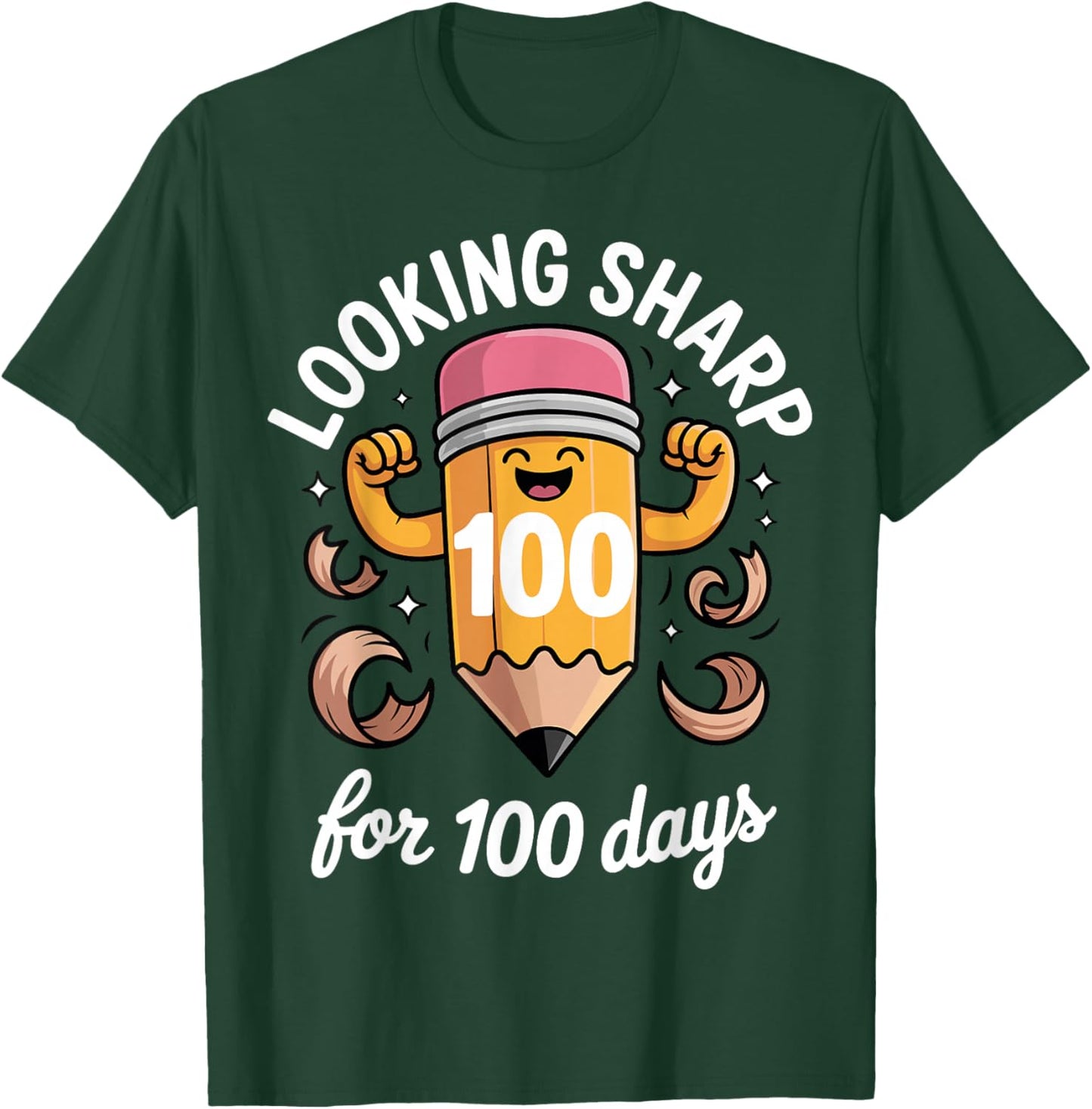 Looking Sharp for 100 Days of School T-Shirt - T-Shirt | Forest