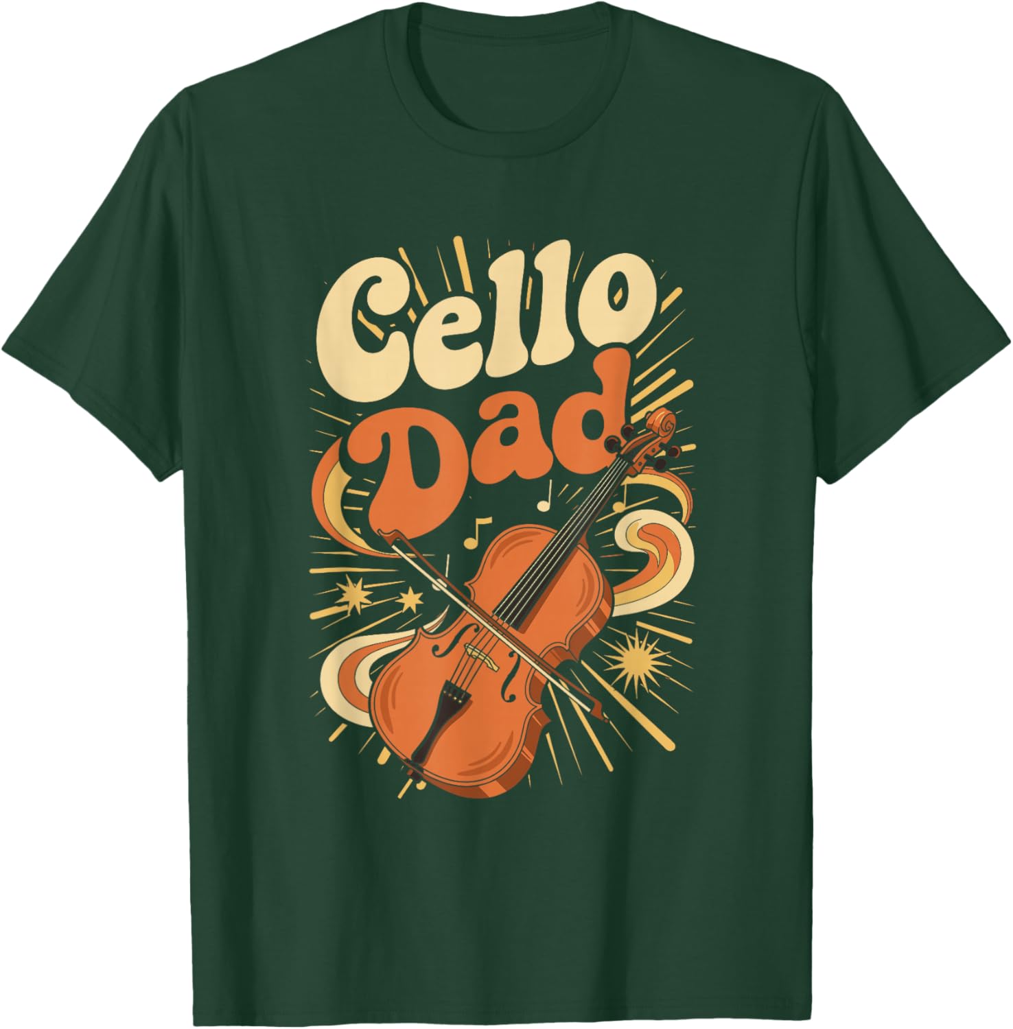 Cello Dad Fathers Day Orchestra Musician T-Shirt - T-Shirt | Forest