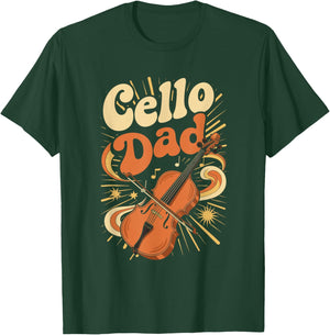 Cello Dad Fathers Day Orchestra Musician T-Shirt - T-Shirt | Forest