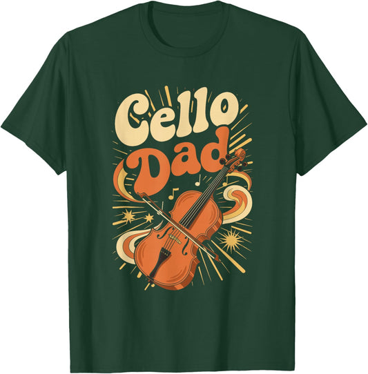 Cello Dad Fathers Day Orchestra Musician T-Shirt - T-Shirt | Forest