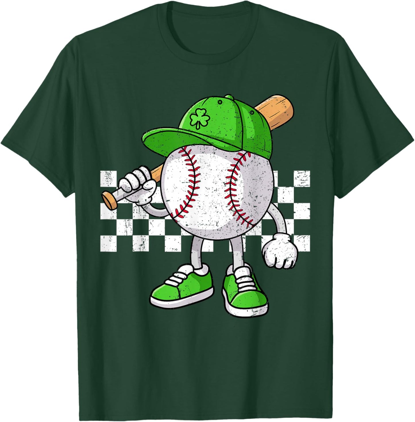 Boys St Patricks Day Baseball Player Pitcher Coach Kids T-Shirt - T-Shirt | Forest