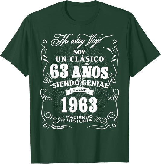 Vintage 63rd Birthday Men Funny 1963 63 Birthday Spanish T-Shirt - T-Shirt | Forest