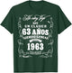 Vintage 63rd Birthday Men Funny 1963 63 Birthday Spanish T-Shirt - T-Shirt | Forest