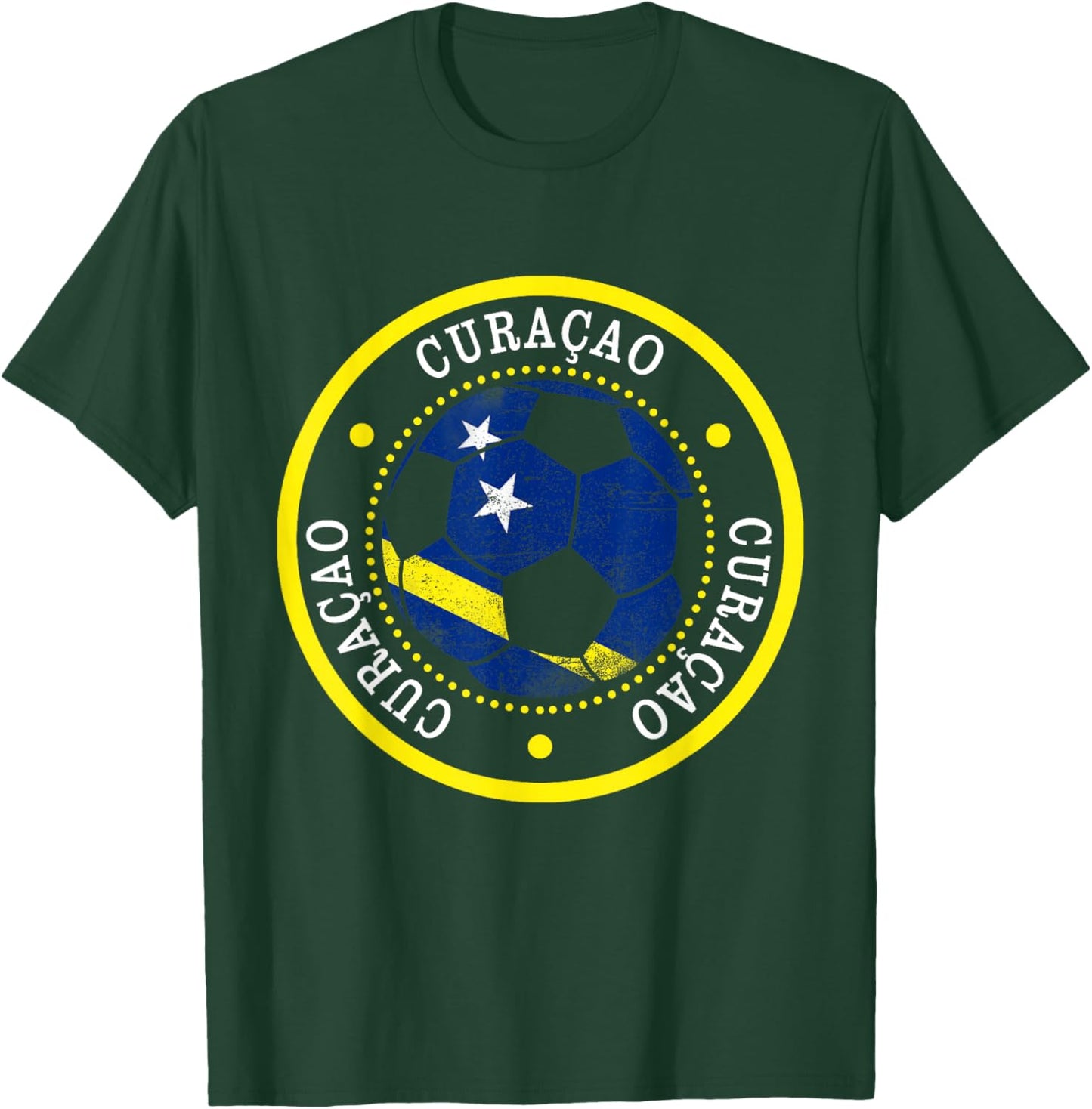 Curacao Soccer Ball,Curacao,Flag of Curacao,Curacao Flag. T-Shirt - T-Shirt | Forest