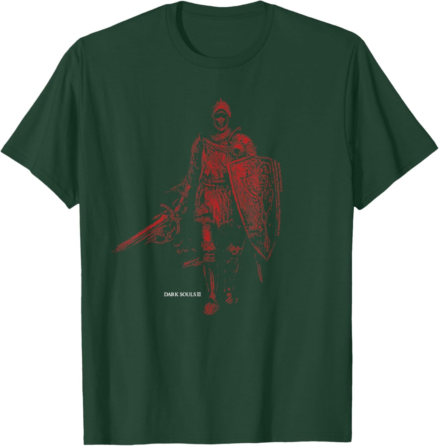 Dark Souls III Cursed Knight Red Portrait Video Game T-Shirt - T-Shirt | Forest