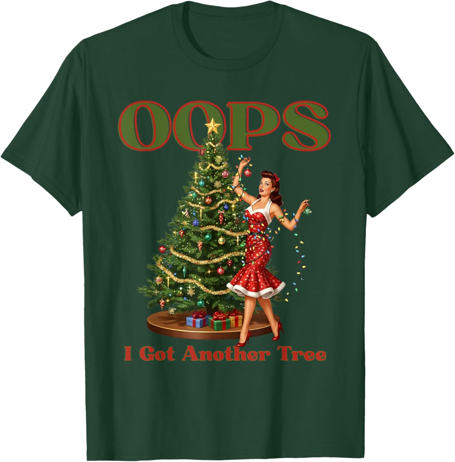 Funny Retro Christmas Oops I Got Another Tree T-Shirt - T-Shirt | Forest