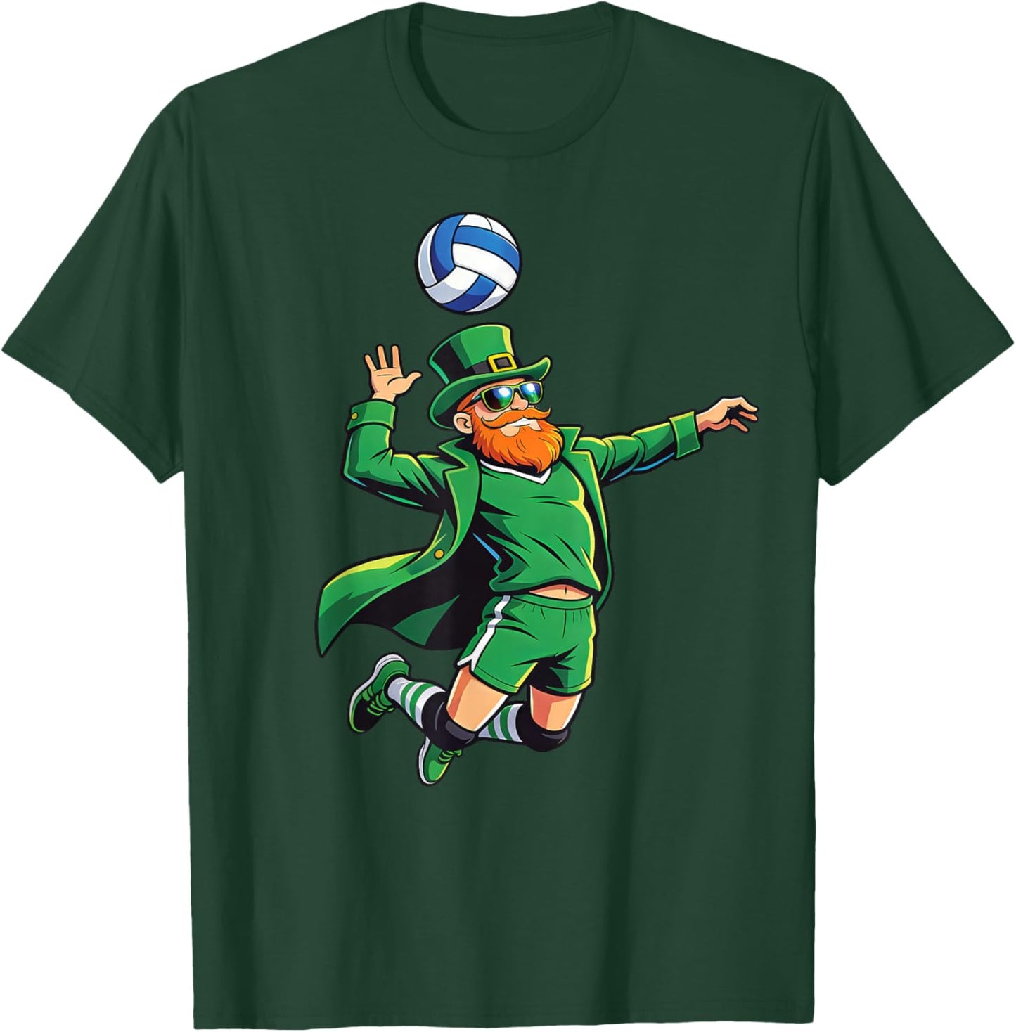 Leprechaun Playing Volleyball St Patricks Day Sport Men Boys T-Shirt - T-Shirt | Forest