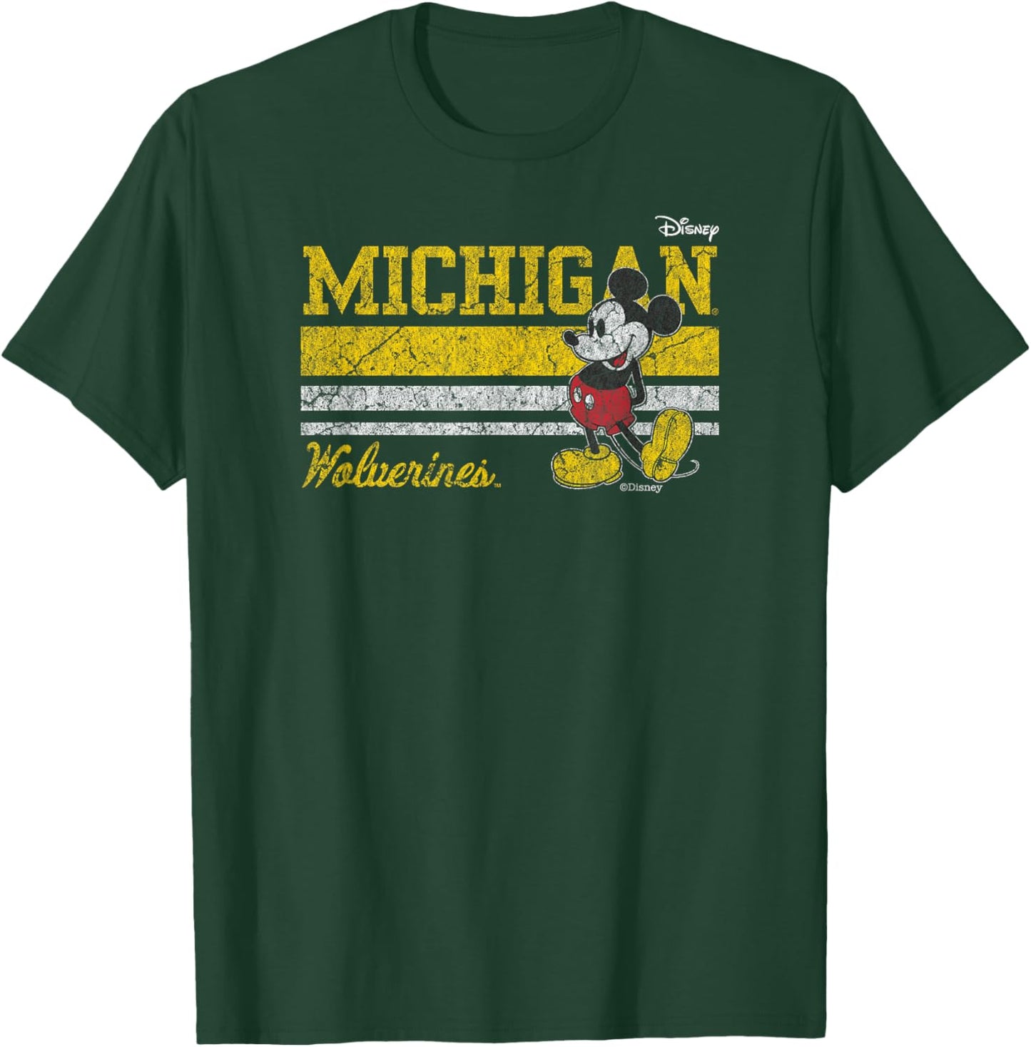 Michigan Wolverines Mickey Mouse Vintage Navy T-Shirt - T-Shirt | Forest