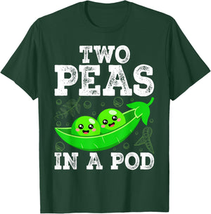 Two Peas in A Pod Cute Funny Costume T-Shirt - T-Shirt | Forest