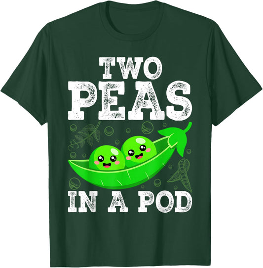 Two Peas in A Pod Cute Funny Costume T-Shirt - T-Shirt | Forest
