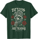 Funny Tattoo Raccoon Trash Panda Design Retro Inked Animal T-Shirt - T-Shirt | Forest