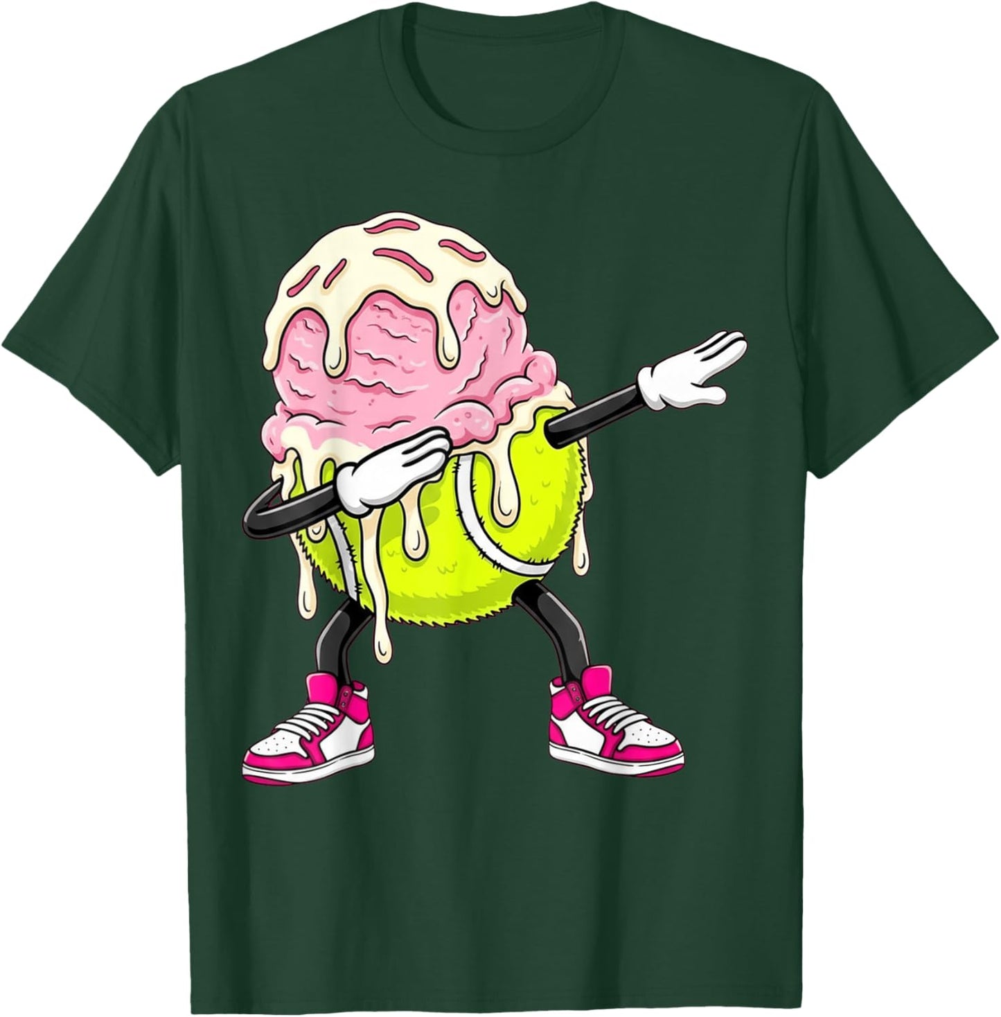 Dabbing Tennis Drip Ice Cream Kids Youth Boys Girls T-Shirt - T-Shirt | Forest