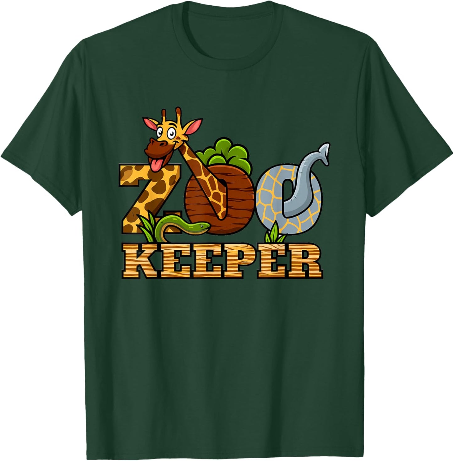 Zoo Keeper Funny Jungle Safari Animal Lover Men Women Kids T-Shirt - T-Shirt | Forest