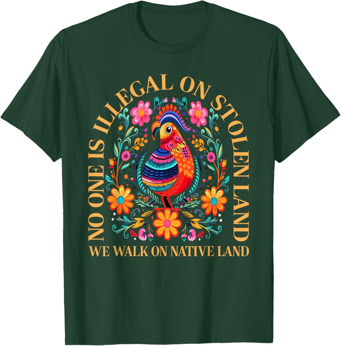 No One is Illegal On Stolen Land Native Americans Vintage T-Shirt - T-Shirt | Forest