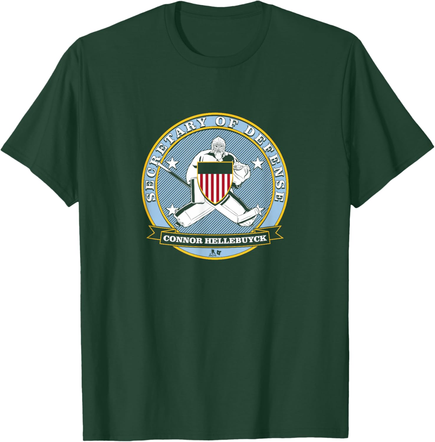 Connor Hellebuyck - Secretary of Defense - Pro Hockey T-Shirt - T-Shirt | Forest