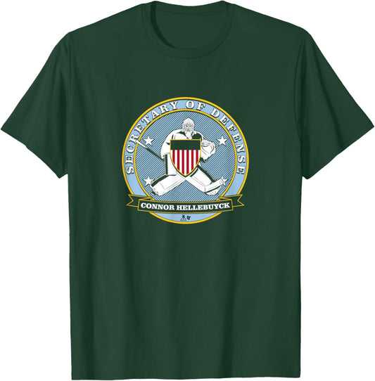 Connor Hellebuyck - Secretary of Defense - Pro Hockey T-Shirt - T-Shirt | Forest