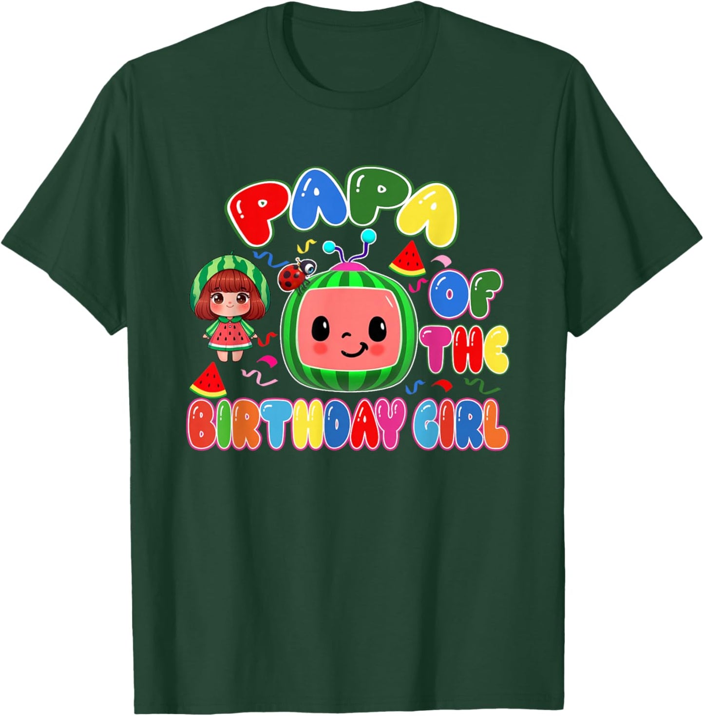 Papa of The Birthday Girl Melon Family Matching Funny T-Shirt - T-Shirt | Forest