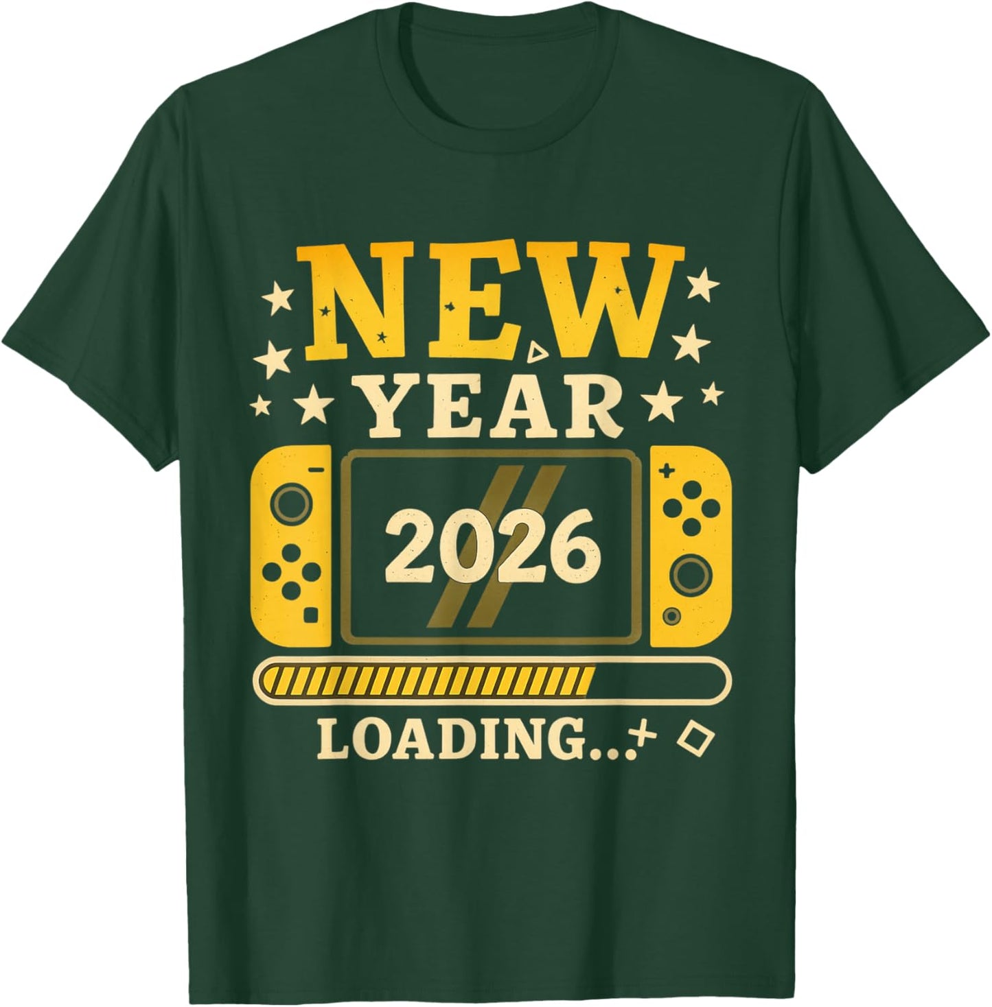 Happy New Year 2026 Loading Gaming Monitor Shirts Boys Girls T-Shirt - T-Shirt | Forest