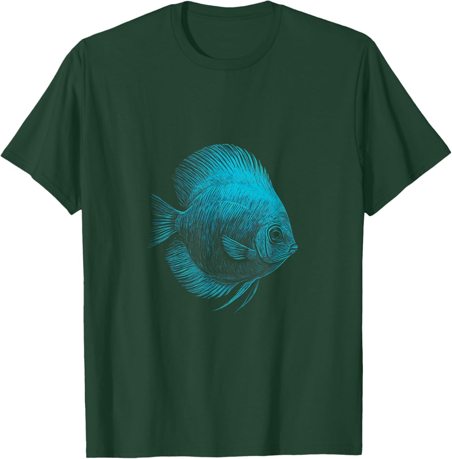 Blue Discus Fish Aquarium Fishkeeper T-Shirt - T-Shirt | Forest