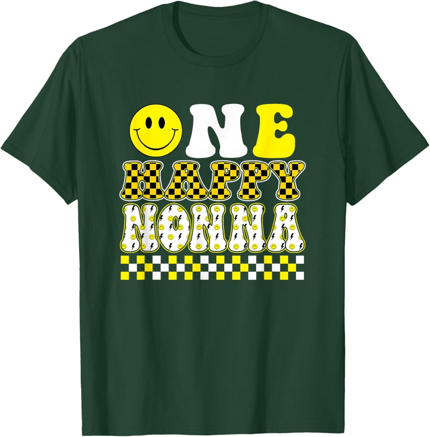 One Happy Dude Nonna 1st Birthday Family Matching T-Shirt - T-Shirt | Forest