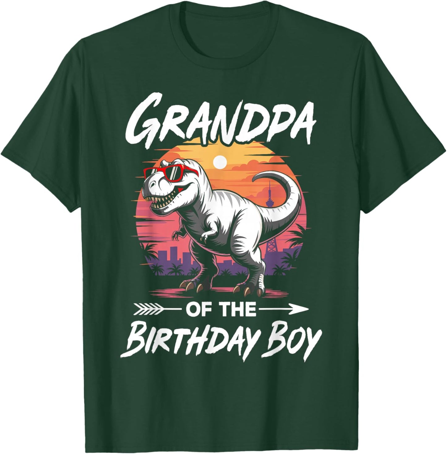 Grandpa of The Birthday Party Outfit Dinosaur Squad Grandpa T-Shirt - T-Shirt | Forest