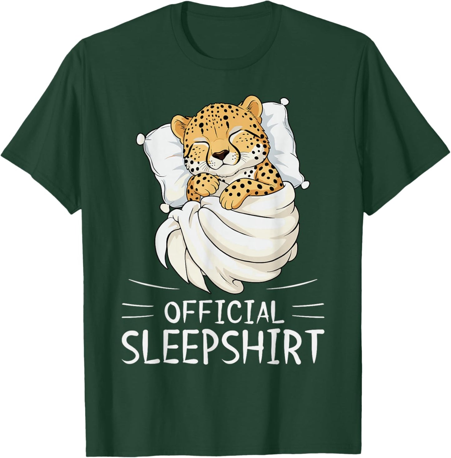 Cheetah Animal Official Sleepshirt Pajamas Nightgown T-Shirt - T-Shirt | Forest