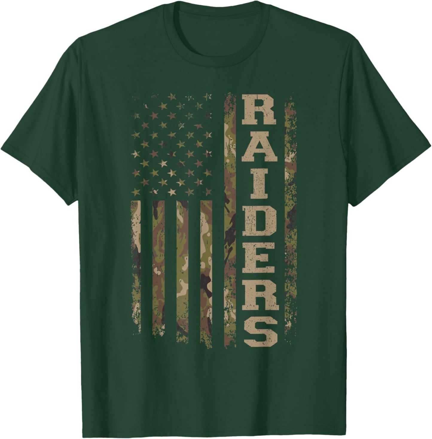 Raiders USA Flag Camo Women Girl Boy T-Shirt - T-Shirt | Forest