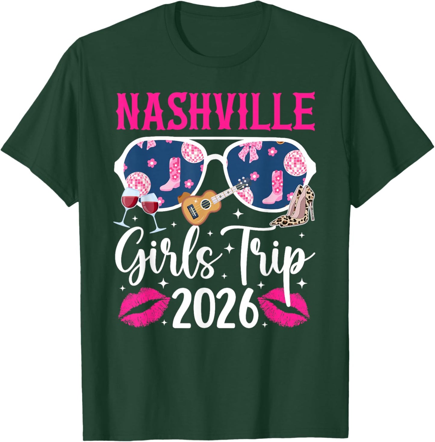 Nashville Girls Trip 2026 Girls Vacation Nashville Travel T-Shirt - T-Shirt | Forest