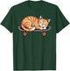 Funny Orange Cat Sleeping On A Skateboard Skateboarding T-Shirt - T-Shirt | Forest