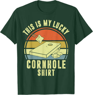 This is My Lucky Cornhole Shirt Daddy Team Funny Corn Hole T-Shirt - T-Shirt | Forest