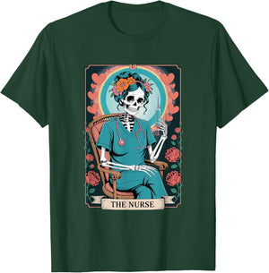 The Nurse Skeleton Tarot Card Funny Nursing Nurse RN LPN NP T-Shirt - T-Shirt | Forest