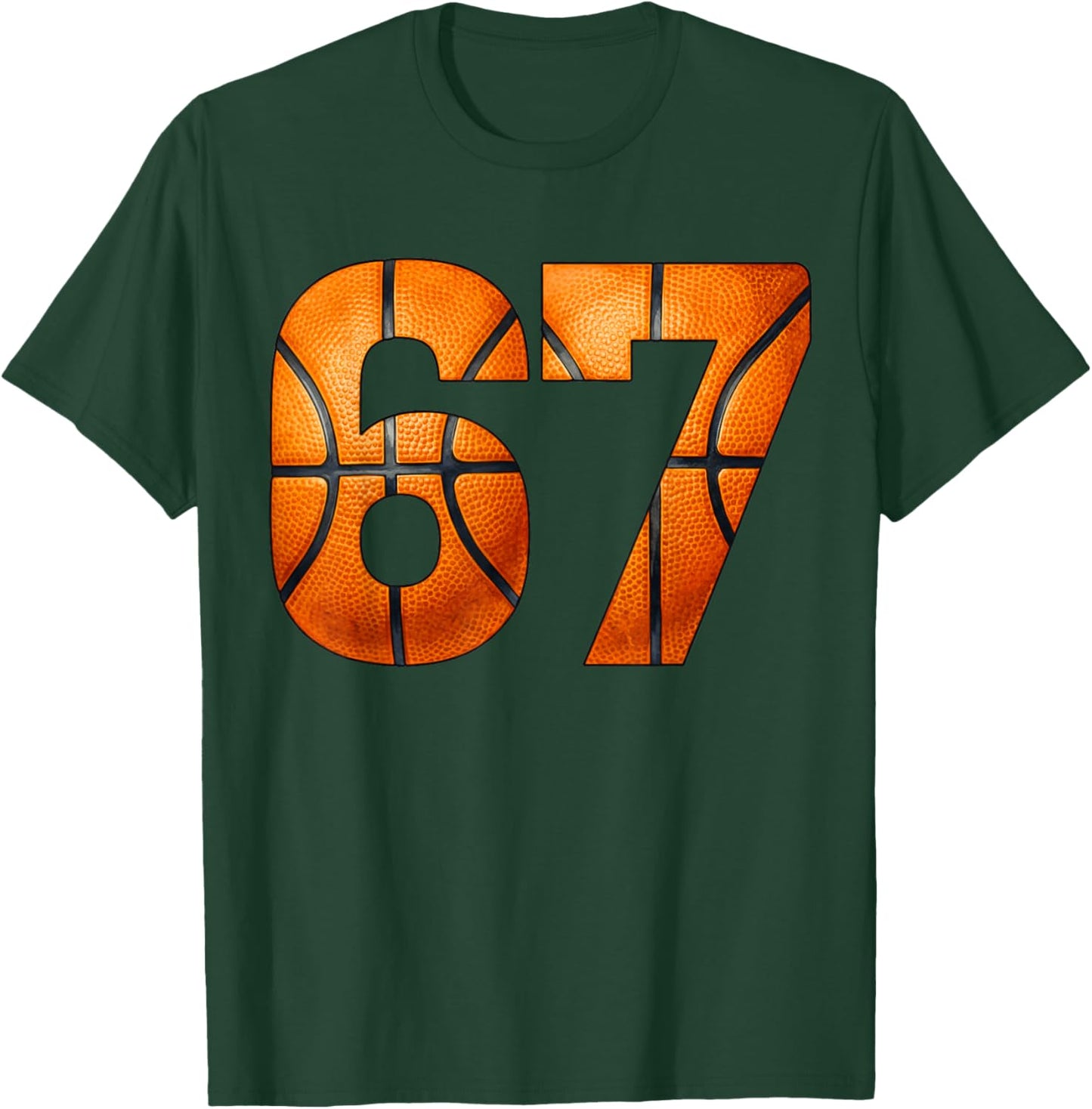 67 Basketball Player Six Seven Bball Enthusiast T-Shirt - T-Shirt | Forest