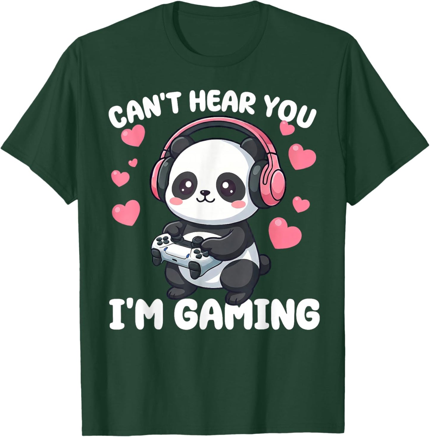 Kawaii Gamer Panda Art Graphic Men Boys Funny Video Gaming T-Shirt - T-Shirt | Forest