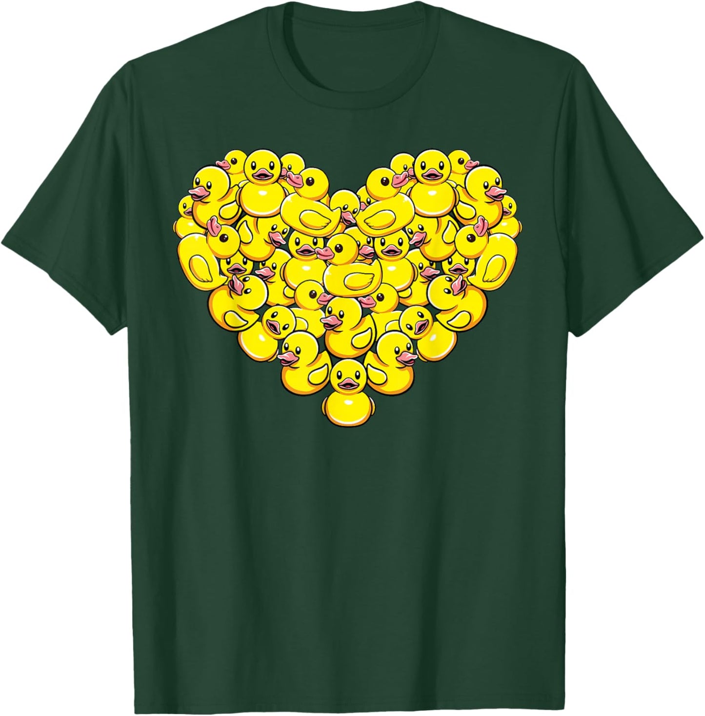 Heart Rubber Duck Lover Yellow Duckie Valentines Day Kids T-Shirt - T-Shirt | Forest