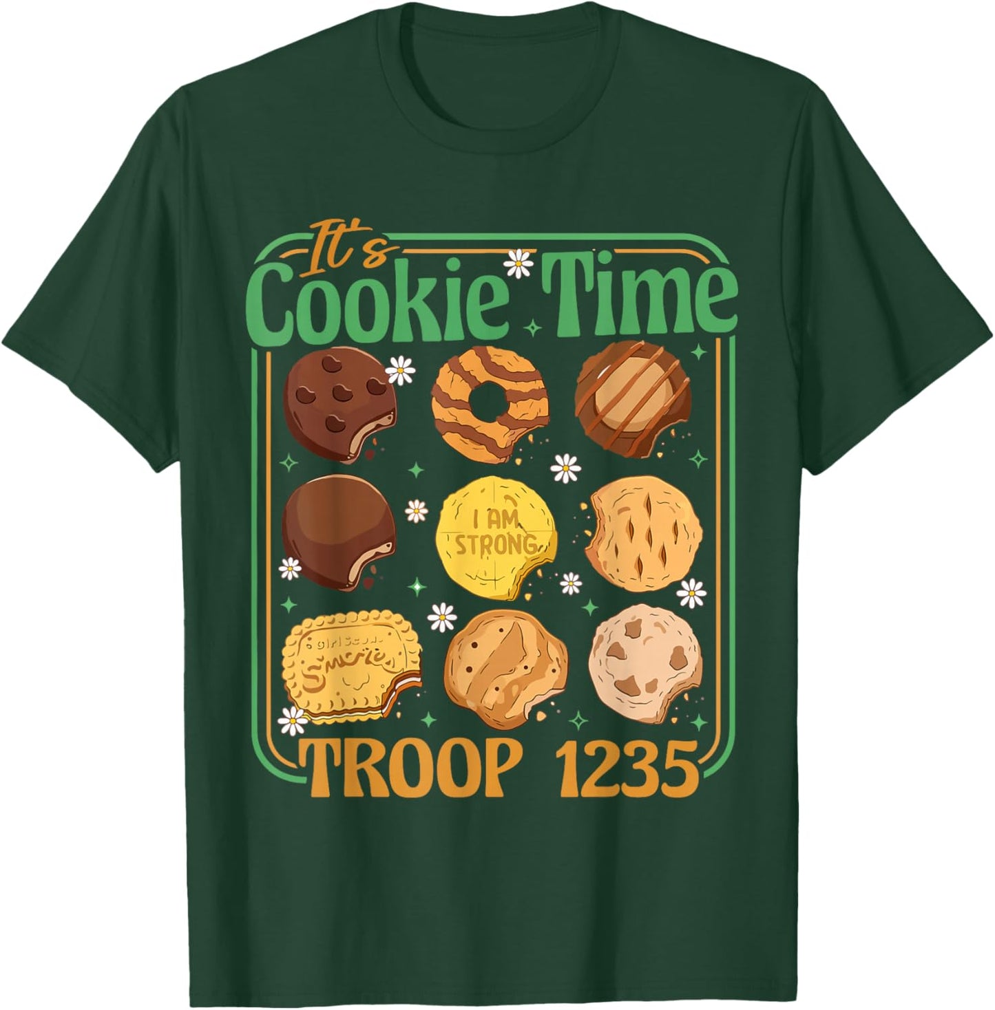 It's Cookie Time Funny Cookie Girls Camping Family T-Shirt - T-Shirt | Forest
