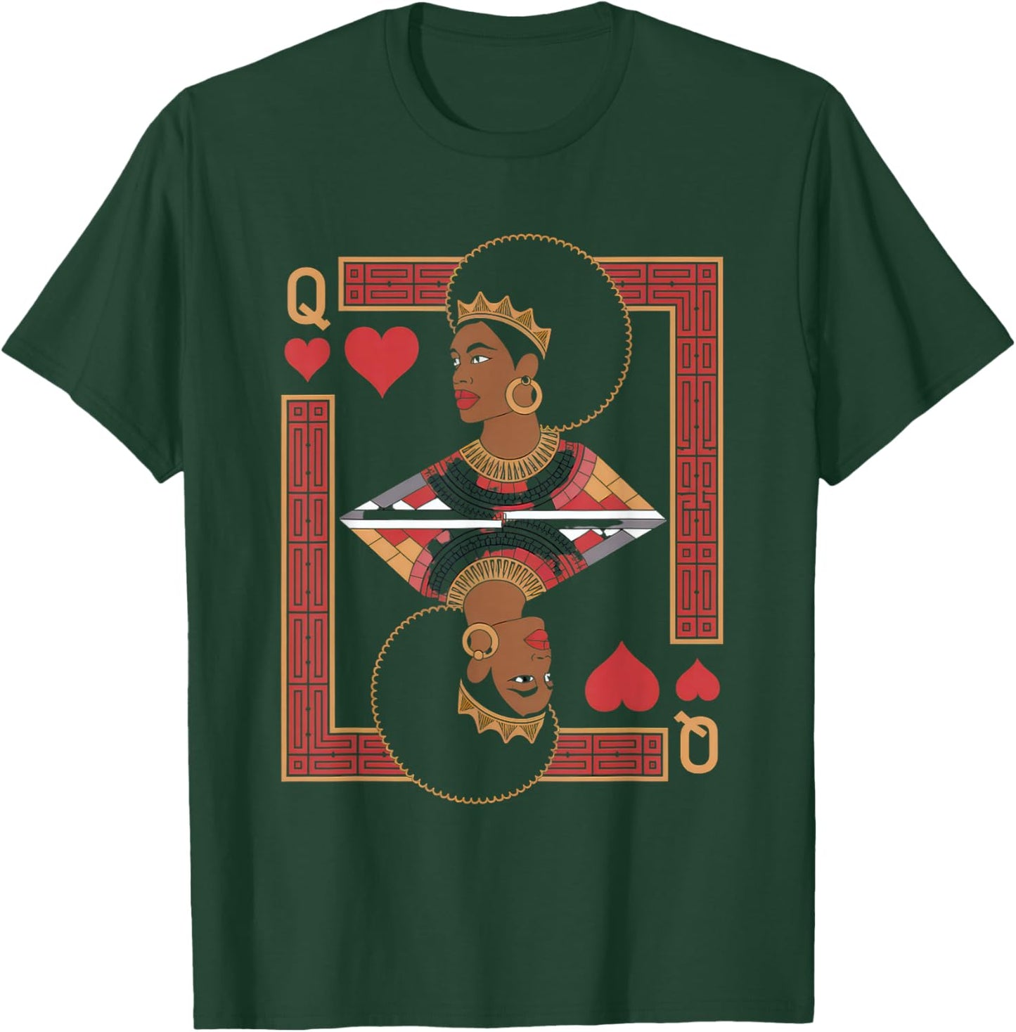 African Queen Card Melanin Black Pride BLM Juneteenth T-Shirt - T-Shirt | Forest