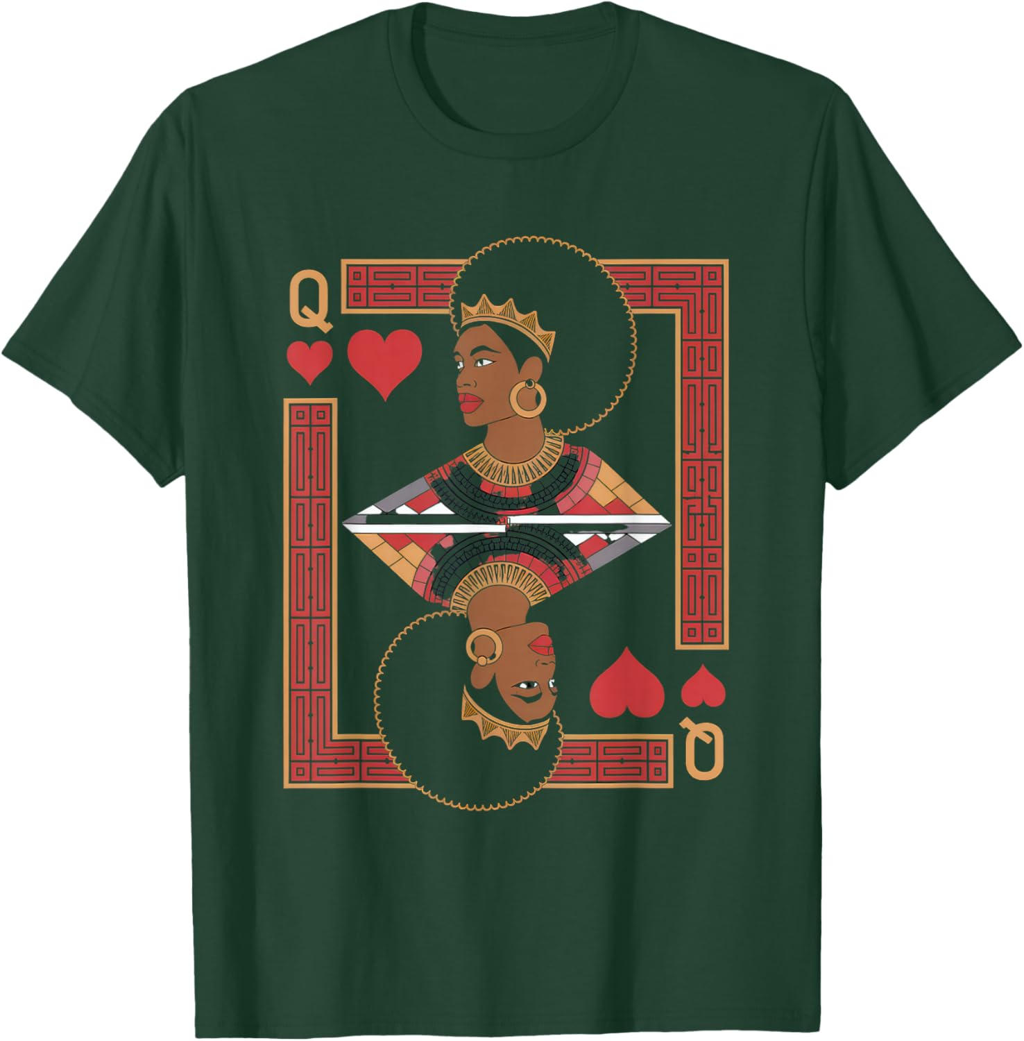 African Queen Card Melanin Black Pride BLM Juneteenth T-Shirt - T-Shirt | Forest