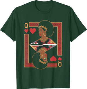 African Queen Card Melanin Black Pride BLM Juneteenth T-Shirt - T-Shirt | Forest