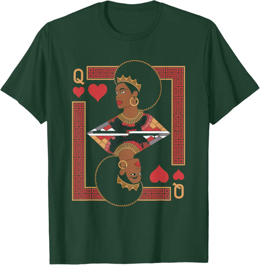 African Queen Card Melanin Black Pride BLM Juneteenth T-Shirt - T-Shirt | Forest