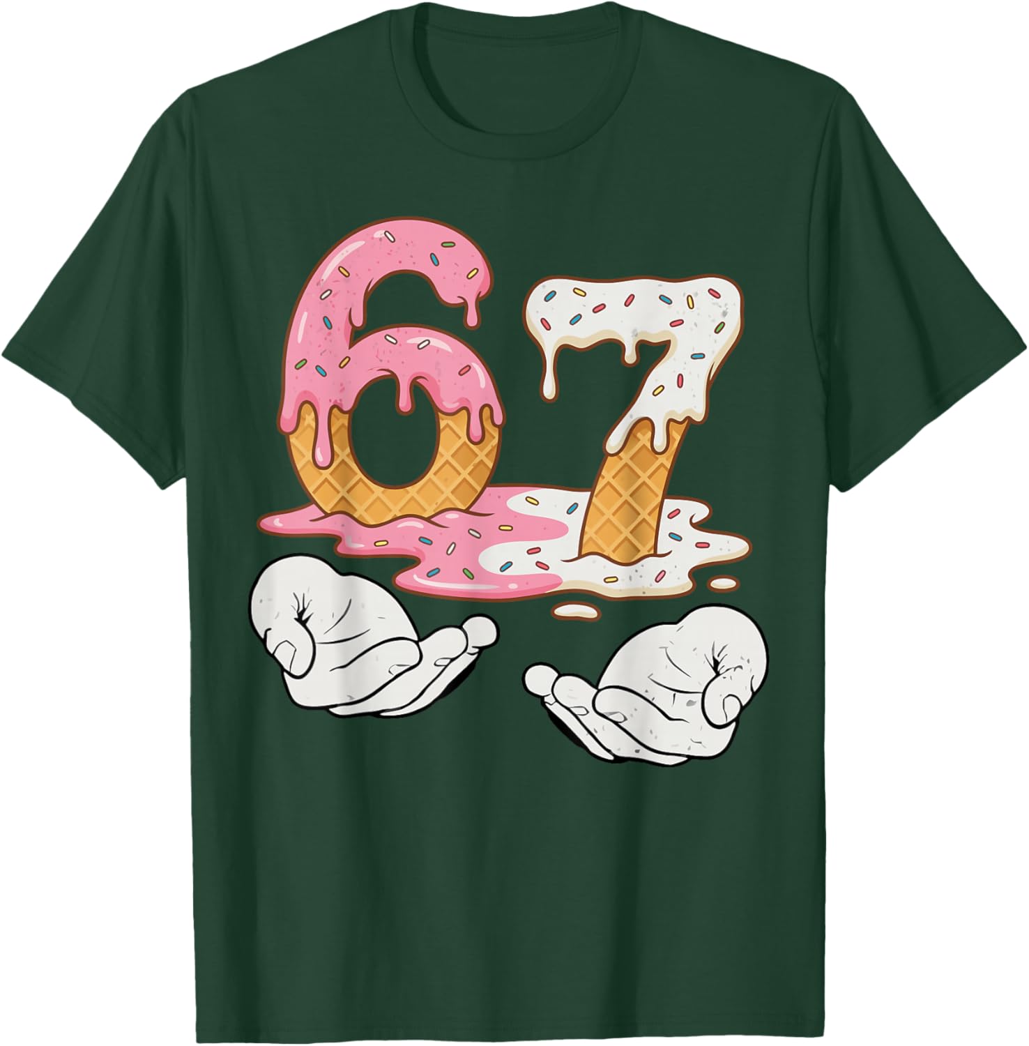 Kids Meme 6 7 Six Seven Italian Brainrot 67 Ice Cream Drip T-Shirt - T-Shirt | Forest
