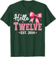 Hello Twelve Est 2014 Coquette Bow 12th Birthday Girl T-Shirt - T-Shirt | Forest
