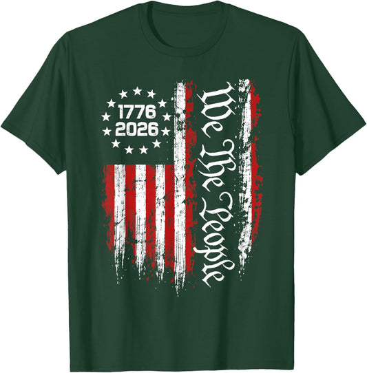 250 Anniversary USA 250th American Flag Patriotic 250 Years T-Shirt - T-Shirt | Forest